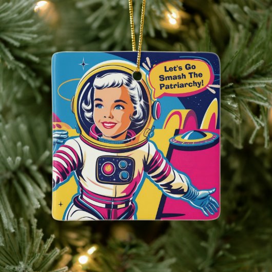 家父長制フェミニストをぶち壊そう セラミックオーナメント (ツリー)