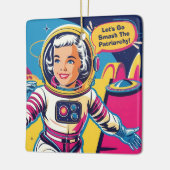 家父長制フェミニストをぶち壊そう セラミックオーナメント (左)