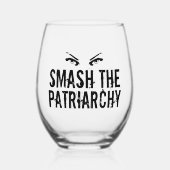 家父長制フェミニストを破クールる ステムなしワイングラス (正面)