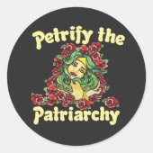 家父長制フェミニストメドゥーサをペトリフする ラウンドシール (正面)