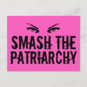 家父長制フェミニスト引用文ピンクカッコいいを破る ポストカード (正面)