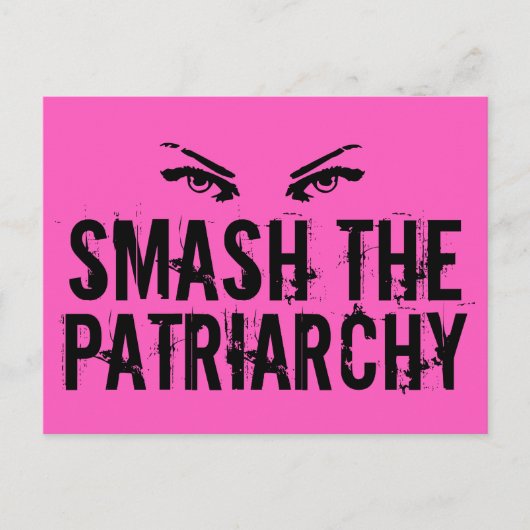 家父長制フェミニスト引用文ピンクカッコいいを破る ポストカード (正面)