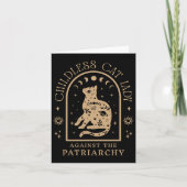 家父長制フェミニスト猫に対する子どものいない猫の女性 カード (正面)