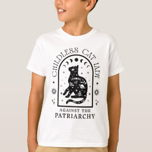 家父長制フェミニスト猫に対する子どものいない猫の女性 Tシャツ