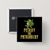 家父長制メドゥーサフェミニストをペトリフ 缶バッジ (正面&裏面)