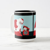 家犬のための操作の足は休日のマグ2を救助します ツートーンマグカップ (正面左)