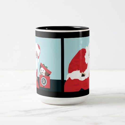 家犬のための操作の足は休日のマグ2を救助します ツートーンマグカップ (中央)