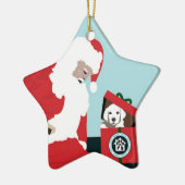 家犬の救助のための操作の足-星Ornamen セラミックオーナメント (左)