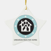 家犬の救助のための操作の足-星Ornamen セラミックオーナメント (裏面)