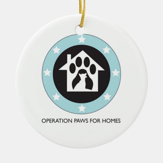 家犬の救助-オーナメントのための操作の足 セラミックオーナメント (正面)