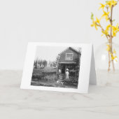 家猫フェアバンクスアラスカ1916年 カード (黄色い花)