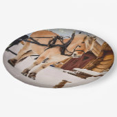 家畜が馬やウサギを口説く ペーパープレート (アングル)