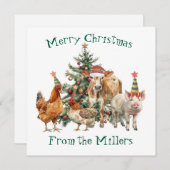 家畜のクリスマスカード シーズンカード (正面/裏面)