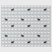 家畜のヒツジの白黒灰色の覆い ラッピングペーパー (フラット)