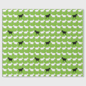 家畜のヒツジの白黒緑の覆い ラッピングペーパー (フラット)