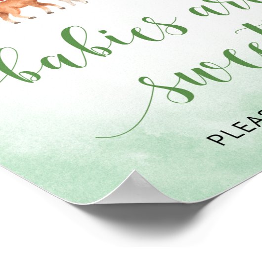 家畜のベビーは赤ちゃんシャワーの甘いサインである ポスター (角)