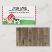 家畜のベビーシャワーのおむつのラッフルカード挿入物 エンクロージャーカード (正面/裏面)