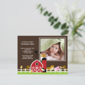 家畜の男の赤ちゃんの誕生の写真の発表 案内状 (スタンド正面)