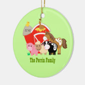 家畜の納屋のカスタムなクリスマスのオーナメント セラミックオーナメント (左)