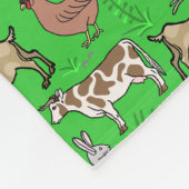 家畜の納屋周囲の庭の素朴な国牧場パターン フリースブランケット (角)