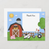 家畜の誕生会のサンキューカード サンキューカード (正面/裏面)