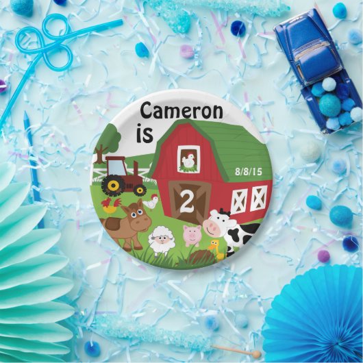 家畜の誕生日の紙皿 ペーパープレート (パーティー)