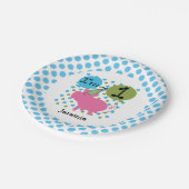 家畜の青いブタの第1誕生日の紙皿 ペーパープレート (アングル)