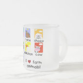 家畜のTシャツおよびギフト フロストグラスマグカップ (正面右)