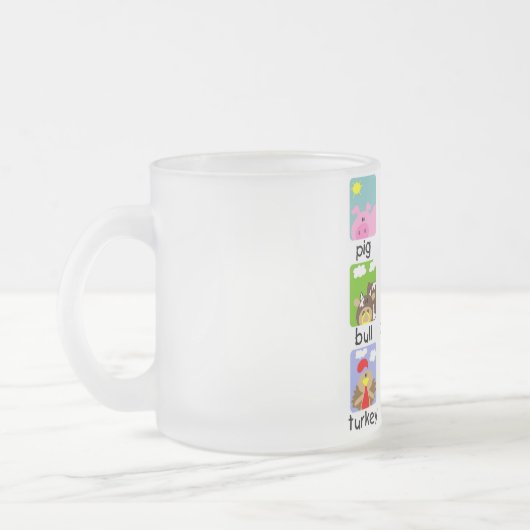 家畜のTシャツおよびギフト フロストグラスマグカップ (左)