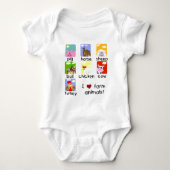 家畜のTシャツおよびギフト ベビーボディスーツ (正面)