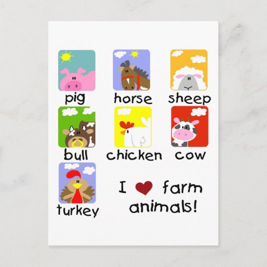 家畜のTシャツおよびギフト ポストカード (正面)