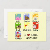 家畜のTシャツおよびギフト ポストカード (正面/裏面)