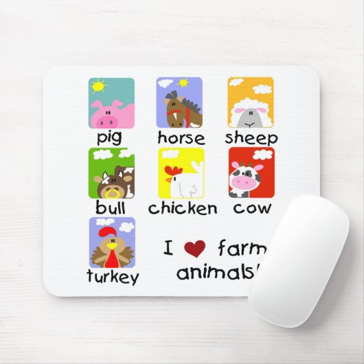家畜のTシャツおよびギフト マウスパッド (マウス)