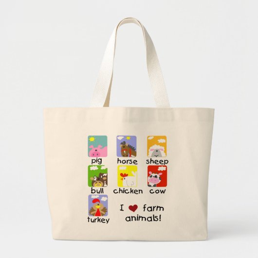 家畜のTシャツおよびギフト ラージトートバッグ (正面)