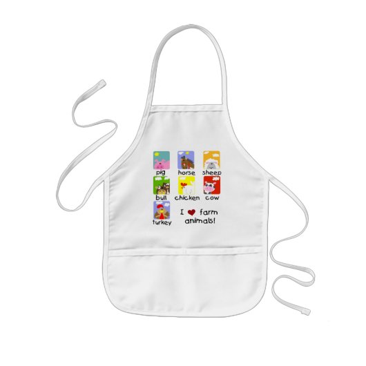 家畜のTシャツおよびギフト 子供用エプロン (正面)