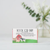 家畜はベビーのベビーシャワーの挿入物のために予約します エンクロージャーカード (スタンド正面)