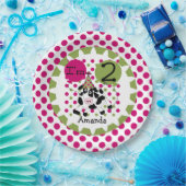 家畜は牛第2誕生日の紙皿を飾ります ペーパープレート (パーティー)