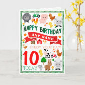 家畜パーソナライズされた誕生日 カード (黄色い花)