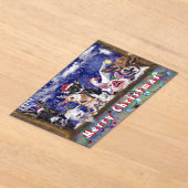 家畜パーティー付きおもしろいクリスマスカード アクリル招待状 (レイダウン)