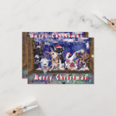 家畜パーティー付きおもしろいクリスマスカード カード (正面/裏面インサイチュ)