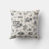 家畜フランスのの可逆のトイル付き枕。 クッション (裏面)