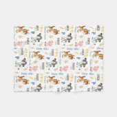 家畜名の繰り返し毛布 | 30x40フリース フリースブランケット (正面(横))