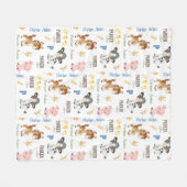 家畜名の繰り返し毛布 | 50x60フリース フリースブランケット (正面(横))