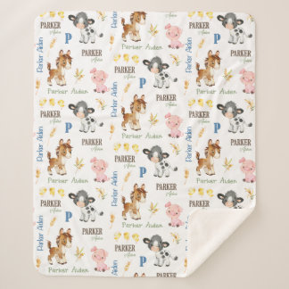 家畜名の繰り返し毛布 | 50x60 Sherpa シェルパブランケット