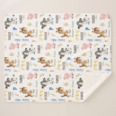 家畜名の繰り返し毛布 | 50x60 Sherpa シェルパブランケット (正面(横))