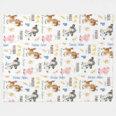 家畜名の繰り返し毛布 | 60x80フリース フリースブランケット (正面(横))
