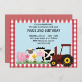 家畜子供の誕生日 招待状 (正面/裏面)