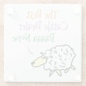 家畜業者のガラスデザイン用の羊のコースター ガラスコースター (裏面)