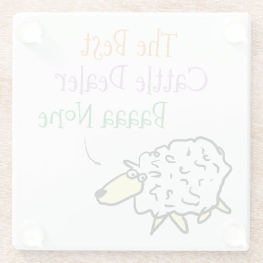 家畜業者のガラスデザイン用の羊のコースター ガラスコースター (裏面)