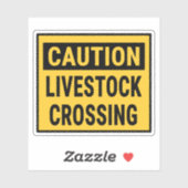 家畜横断に注意 シール (シート)